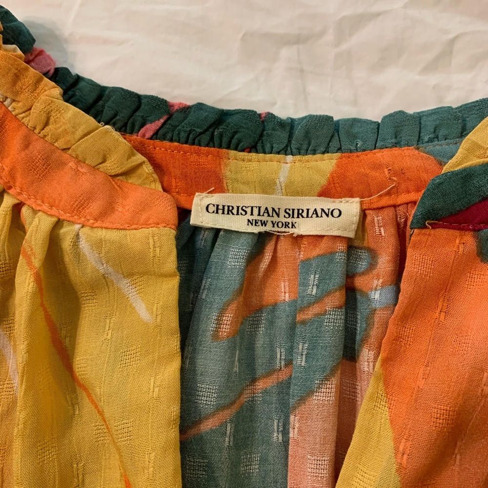 Christian Siriano Multicolor Abstract Blouse